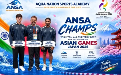 ANSA Champs Take the Asian Games Stage: Wishing Vedaant Madhavan, Sajan Prakash & Coach Pradeep Kumar Success